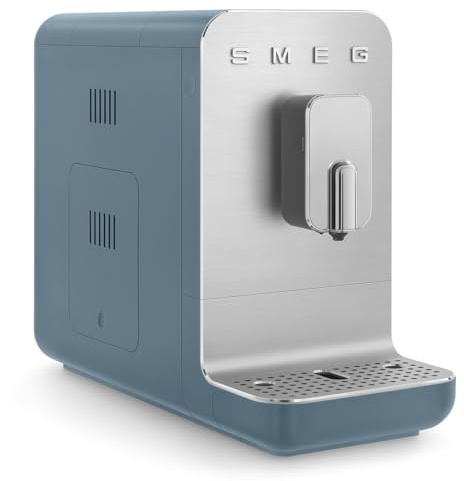 Smeg BCC13SBMUK Bean To Cup Coffee Machine with Integrated Milk System, Easy Clean, Automatic, Matte Storm Blue