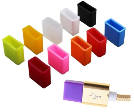12pcs USB Male Silicone Protector Cap Dust Plug Charging Extension Transfer Data Cord Line Stopper Protective Cover(Q-whiteB)