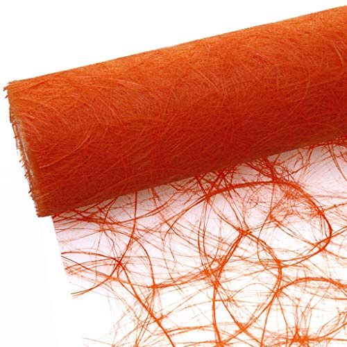 Sizoweb Tischband - 25 Meter Rolle + 100 Deko Sterne in Silber Gratis (30cm Breite, Orange)