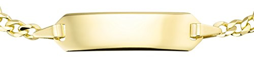 MATERIA Mädchen Baby Armband mit Gravur 333 Gold Armkette Kinder Schmuck 12-14cm Made in Germany #GA-1, Schrifttyp:Ohne Gravur