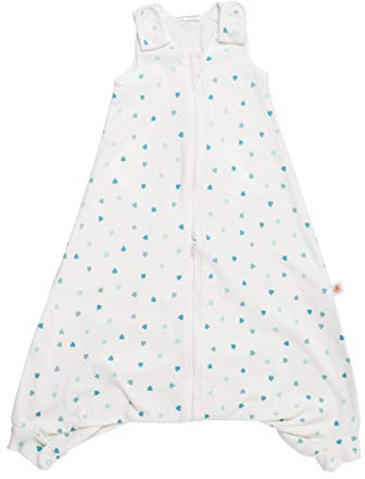 Ergobaby Ganzjahres Baby-Schlafsack 18-36 Monate mit Füßen Gurtschlitz, On The Move - Heart To Heart, 0.5 TOG Sommer Winter, Baumwolle