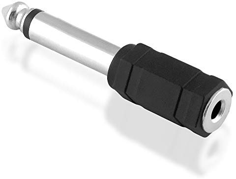 BestPlug Audio Mono Adapter Aux in Out, 3,5mm Klinke Buchse Kupplung weiblich auf 6,3mm Klinke Stecker männlich, Schwarz