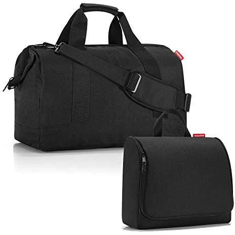 reisenthel allrounder L mit toiletbag XL und wahlweise mit extra Zugabe Reisetasche Waschtasche (black)