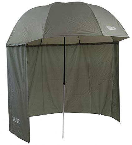 Mivardi Anglerschirm mit Seitenwand 2,5 m, Regenschirm, olivegrün