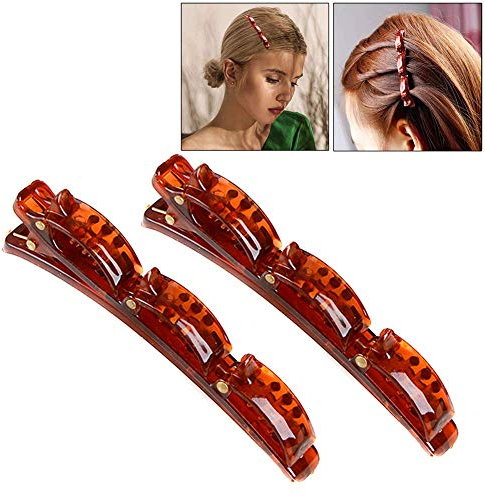2 Stück Haarspangen Doppelknall Frisur Haarnadel Clips Haarreif mit Klammern für Damen Mädchen Frauen,Stirnband Haarbänder Haarspangen Clips Doppelknall Haarklemmen Haarclips Hairdressing Clips