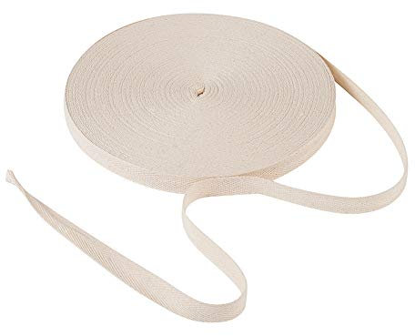 Beadthoven Baumwoll-Wimpelband, 15 mm, Fischgräten-Twillband, weiches Näh-Twill-Band für Heimwerker, Basteln, Geschenkverpackungen, Heimdekoration (Leinen)