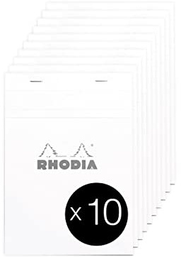 Rhodia 16201C 10 Notizblöcke N.16 A5 80 Blatt kariert Weiß