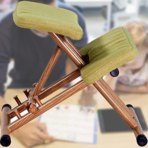 IELSH Kniehocker Höhenverstellbar für Büro, Hölzern Kniestuhl Ergonomisch für Studenten und Kinder, Professionel Bürohocker - Beste Wahl Zur Vorbeugung von Buckligem Rücken