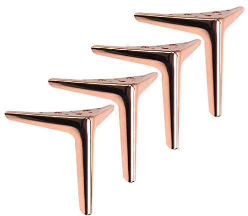 Moderne Metalldreieck Möbelbeine, Diy Tischfüße, Schrankbeine, Sofabeine, Bettbeine, Schreibtischbeine, Ersatzmöbelfüße Für Küche/ Bad, Möbelfüsse Mit Schrauben Und Schutzfüßen,Rosegold-19cm(7.5in)