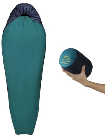 Litume 1.25lbs, 68°F to 48°F, Backpacking Lightweight Sleeping Bag for Adults, Summer Backpacking Sleeping Bag, Compact Foldable Insulating Mummy Bag and Stuff Sack for Compact Camping Hiking (Teal)