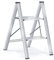 Nestling Scala a 2 gradini, scala pieghevole leggera, larga scala, carico 150 kg, argento