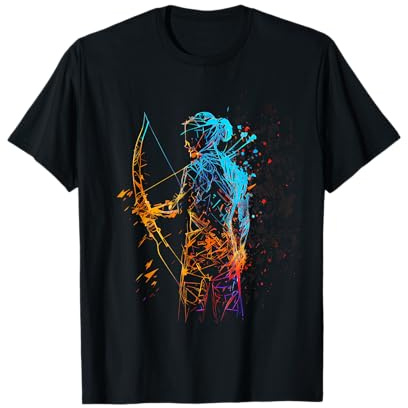 Bogenschießen Sportler Bogensport T-Shirt, Unisex, Kurzarm, Multicolored, S, EU 38.5/M, Winter