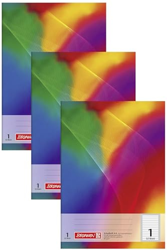 Brunnen 104438102 Schulheft A4 (32 Blatt, liniert, Lineatur 1, Klasse 1) (Packung mit 3)