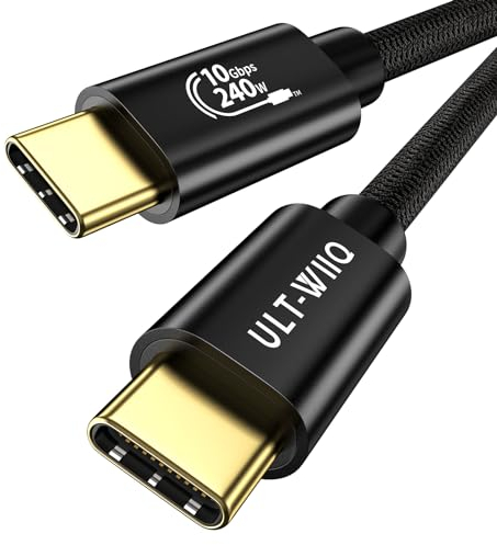 USB C auf USB C Kabel, 10Gbps USB 3.1 Datenkabel mit 240W PD 3.1 140W 100W USB C Ladekabel für Android Auto, iPhone 15 Pro Max/Plus Galaxy S23 S22, Laptop, Tablet, SSD, Kamera, USB C Ladegerät (1m)