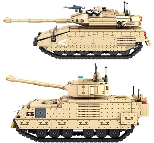 JOMIOD Technik Panzer Bausteine 2-IN-1 Bausatz, 659 Klemmbausteine Merkava Main Battle Tank für Erwachsene und Militärfans