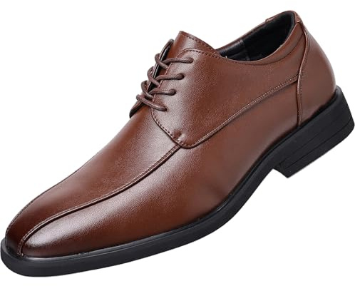 DADAWEN Chaussure Derbys Cuir Homme Ville Habillées Formelles Affaires pour Costume Mariage Marron 42