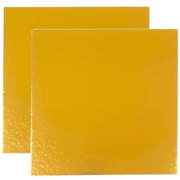 Be Your Packer 10 Supporti per Torte Quadrati 20x20 cm Oro 1 mm di Spessore | Sottotorta per Feste Matrimoni, Decorazioni per Torte e Dolci | Base per Torta Perfetta per Torte e Dolci Dorato