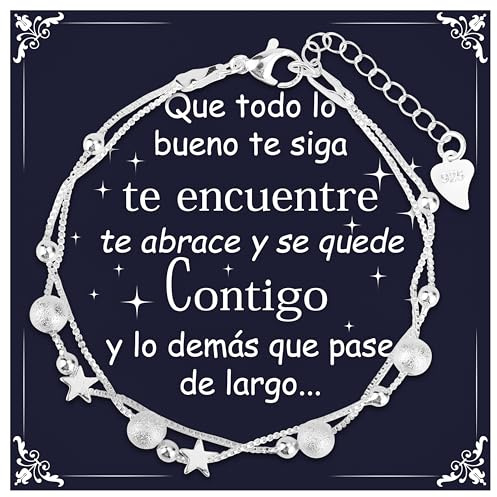 Rebundex Regalos para Mujer Pulsera Plata Regalo Reyes Mujer Originales Regalo Cumpleaños Pulseras Aniversario San Valentin Navidad