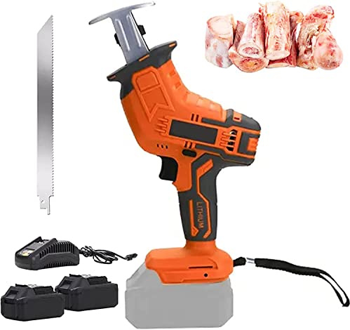 ZYFBD Elettrici Sega per Carne Congelata, Sega Alternativa A Cordoncino di Casa Commerciale con Luce A LED per Osso di Manzo Tagliato, Prosciutto, Pesce Congelato (Colore: 4.0ah, Dimensioni: