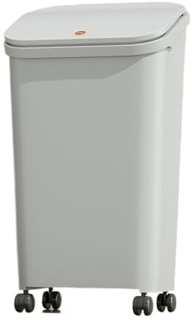 Küchen Mülleimer Küchen-Mülleimer mit Druckdeckel, 5,2 Gallonen beweglicher Mülleimer aus Kunststoff mit Rädern und integriertem Druckring for Zuhause/Badezimmer/Büro/Garage Home Office - Hält Abfall(