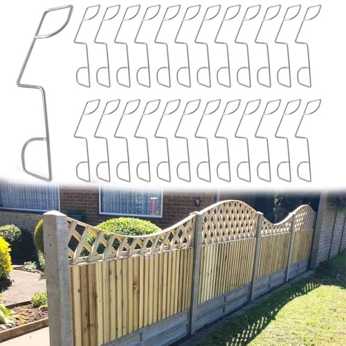 25 Pcs Fence Panel Grips Clips Stop Rattling Durable | Stainless Steel Grips for 6 Fences,Fences Garden Wind Protector,Wedges to Stop Bangin and Rattling