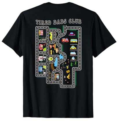 Tired Dads Club Mat Road Race Track (auf der Rückseite) T-Shirt