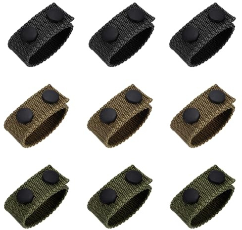 TRKETK 9 Stück Belt Keeper Gürtelhalter mit Doppelten Druckknöpfen Gürtelschlaufen Outdoor Sportgürtelfixierung Nylon Duty Belt Keeper Gürtelschlaufen für Outdoor Sports Camping Wandern