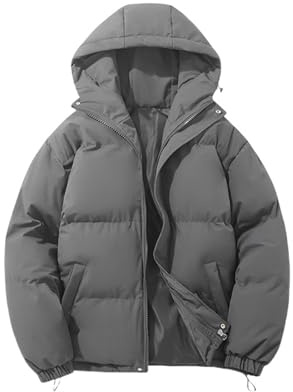 HOOUDO Quilted Jackets for Women Hooded Puffer Down Winter Coat Ladies Padded Hoodie Top Plain Coats Lightweight Waterproof Jacket