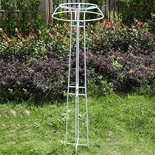 Obélisque de Jardin en métal Durable, Treillis de Jardin extérieur, Supports pour Plantes de 203 cm, pour vignes grimpantes, légumes, Fruits et Fleurs (Couleur : Blanc)