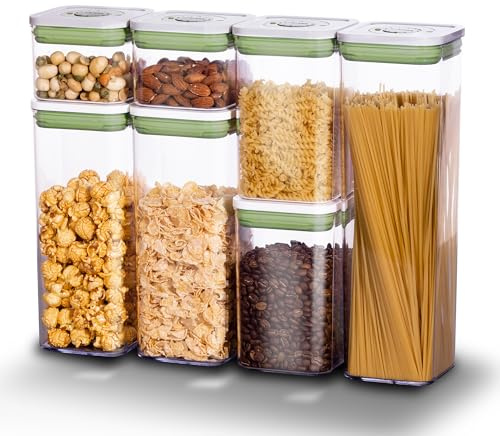 linoroso 7pcs Set Food Fresh Storage Organizer Vacuum Sealed Food box Time Storage Jar