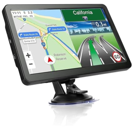 Navigation GPS à écran tactile pour voiture, camion, camping-car, carte européenne 2025, 12 canaux GPS, 40 guidage vocal et multimédia (en Europe)