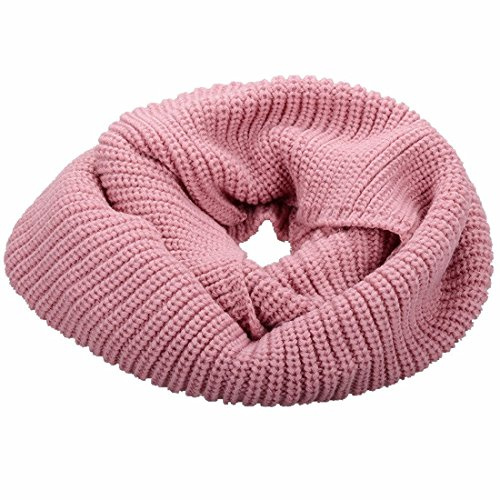 Kuyou Damen Schal Winter Rundschal Warmer Strick Loop Schal (Rosa)