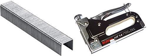 Bosch Tackerklammern (Typ 53 Länge 10 mm) (1000 Stück), 1er Pack & Bosch Professional Handtacker HT 14 (Holz, Klammertyp 53)