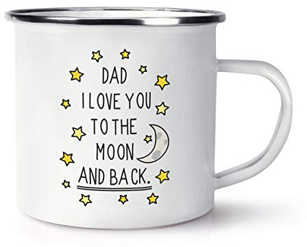 Vater I Love You To The Moon And Back Retro Emaille Becher