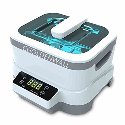 CGOLDENWALL Ultrasonic Cleaner 1.2L Digital Ultrasonic Cleaning Machine Ultrasonic Sterilizer Cleaner Sterilizing Disinfection for Cleaning Eyeglasses/Jewellery with Stainless Steel Liner CE