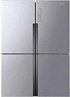 Haier Cube 83 Series 5 HTF-458DG6 - Frigorífico 4 Puertas, Fabricador de Hielo automático,Motor Inverter, My Zone, Cajón Humidity Zone,Total No Frost, Ancho 83cm, 468L, Iluminación LED, Silver