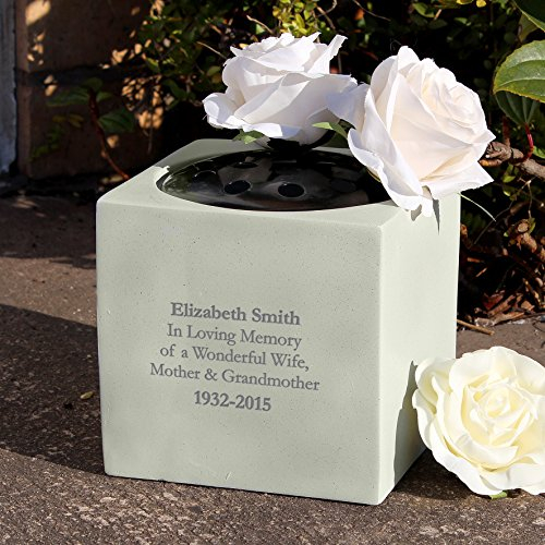 Custom Personalised Memorial Graveside Flower Holder Vase Rose Bowl Engraved with Custom Message