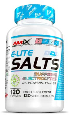 Amix Performance, E-Lite Salts, Combinación única de Sales Minerales con Vitaminas D y B5 & Fórmula de Electrolitos en Cápsulas Veganas, 120 Cápsulas, 200 g