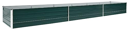 vidaXL Garden Raised Bed Galvanised Steel 480x80x45 cm Green