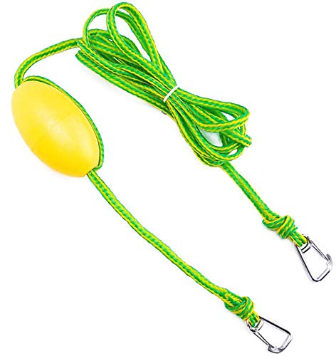Marine-Grade Heavy Duty Float Rope - High Visibility Rope with 316 Stainless Steel Hooks for Kayak Tow Line, Anchor Marker Buoy, Drift Sock Harness, Jet-Ski & PWC Boat Accessories