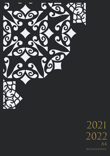 BUCHKALENDER 2021 2022 A4: TAGESPLANER Großformat 2021-2022 , 1 tag eine seite (21*29,7 cm) , 388 seiten,12 zwölf monate von Juni 21 bis Juni 22 , ... Terminplaner tag für tag Kalender , schwarz