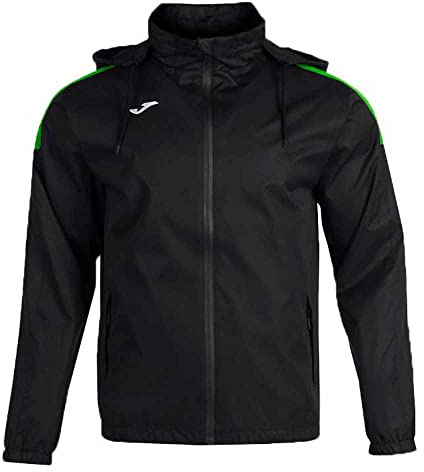 Joma - Anorak Urban IV, Talla 2XS, Color Negro Verde Fluor