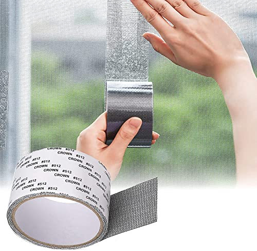 HSS Nastro Per Riparare Zanzariere Nastro Adesivo Per Finestre Schermo Patch Adesivo Forte Per Riparazione Di Finestre E Porte Anti-zanzara Insetto Finestre Insetto con Adesivo Forte,5cm x 200cm, Nero