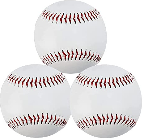 ZYYRSS Lot de 3 balles de Baseball Vierges Standard de 22,9 cm pour Adultes et Jeunes - en Cuir Souple - pour Jeux d'équipe, compétition, entraînement à la Capture