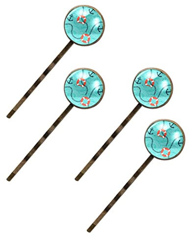 Glam Nautical Sea Wave Lifebuoy anchor chain Hair Accessories, Elegant Hair Clips, Cute Hair Barrettes Sweet Handmade Bobby Pins