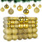 MTSCE Boules de Noel Or, 100 Pièces en 10 Types, Deco Sapin Noël en Plastique Incassable, Réutilisable
