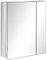 kleankin Spiegelschrank, Badspiegelschrank mit 3 Innenböden, Hängeschrank mit Doppeltür, Wandschrank für Badezimmer, Schlafzimmer, Edelstahl, Silber, 54 x 13 x 60 cm