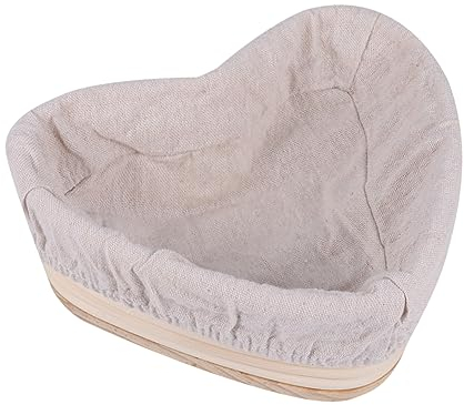 Amosfun 1pc Baking Bowl Rattan Proofing Baskets Sourdough Proofing Basket Bread Proofing Bowl Bread Baking Basket Dough Basket Bread Baking Tool Vine Basket Heart-shaped Wooden Banner