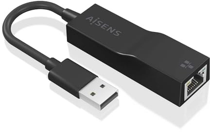 AISENS - A106-0766 - Conversor USB 3.0 A Ethernet Gigabit 10/100/1000 Mbps, Negro, 15Cm