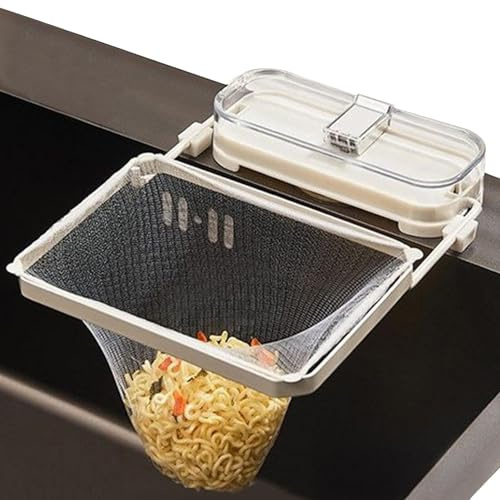 Samuliy Kitchen Filter Screen Holder, Sink Strainer Corner Drain Strainer Rack with Filter Screen, Suction Cup Kitchen Sink Strainer, Reusable Sink Filter Rack, Corner Drainage for Kitchen